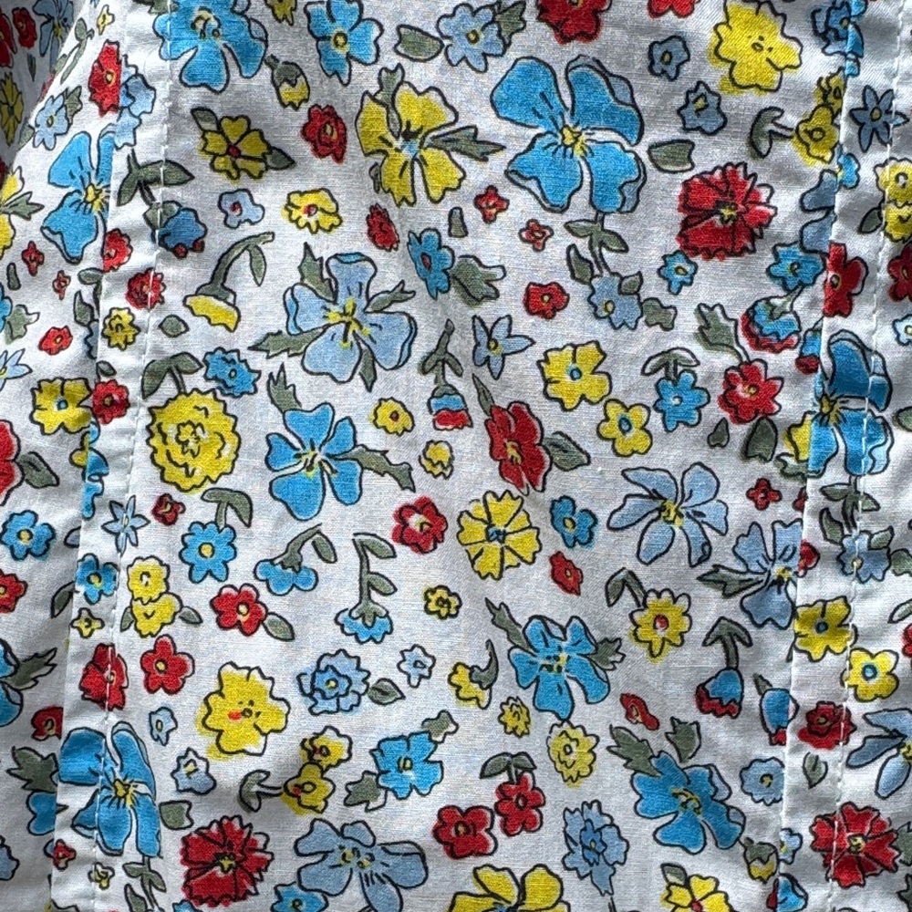 GANNI floral organic cotton puff-sleeve button-front mini dress - Picture 12 of 17
